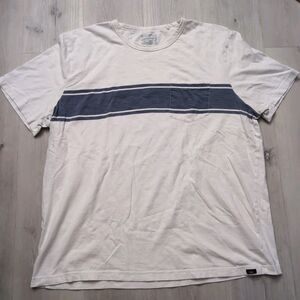 Faherty Surf Stripe Sunwashed Tee Shirt Mens Size XXL White Short Sleeve T Shirt